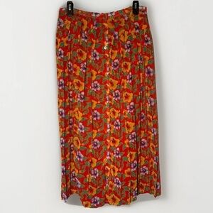 Vintage Women's Maxi Skirt Vibrant Floral Size M Boho Lagenlook Beachy 90's Y2K
